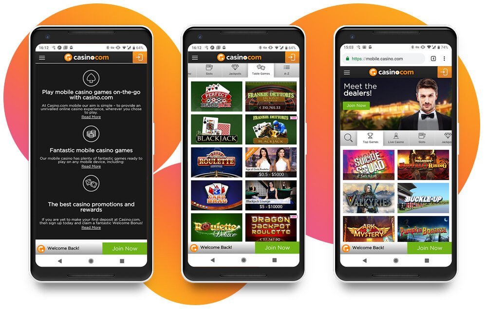 Casino.com Mobile App