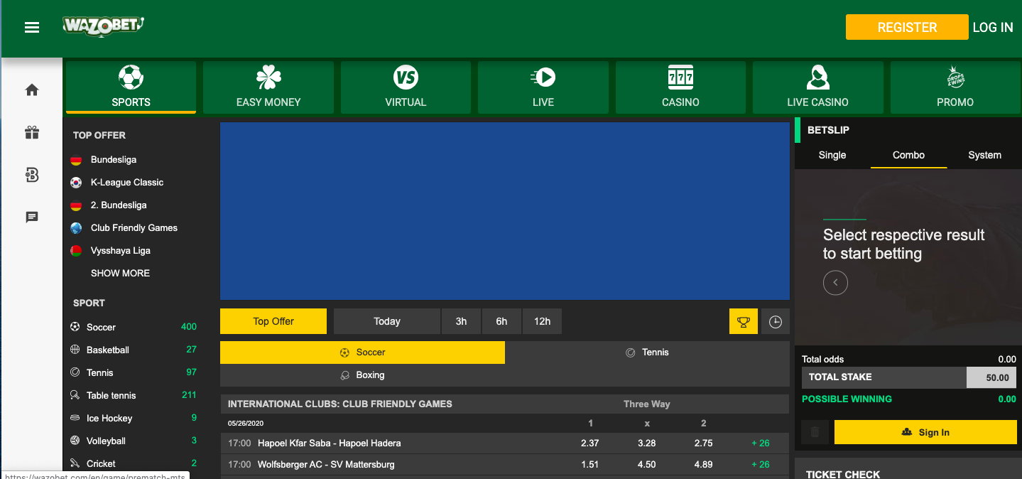 Wazobet Sportsbook Review 2021 Odds, Bonus , Offers