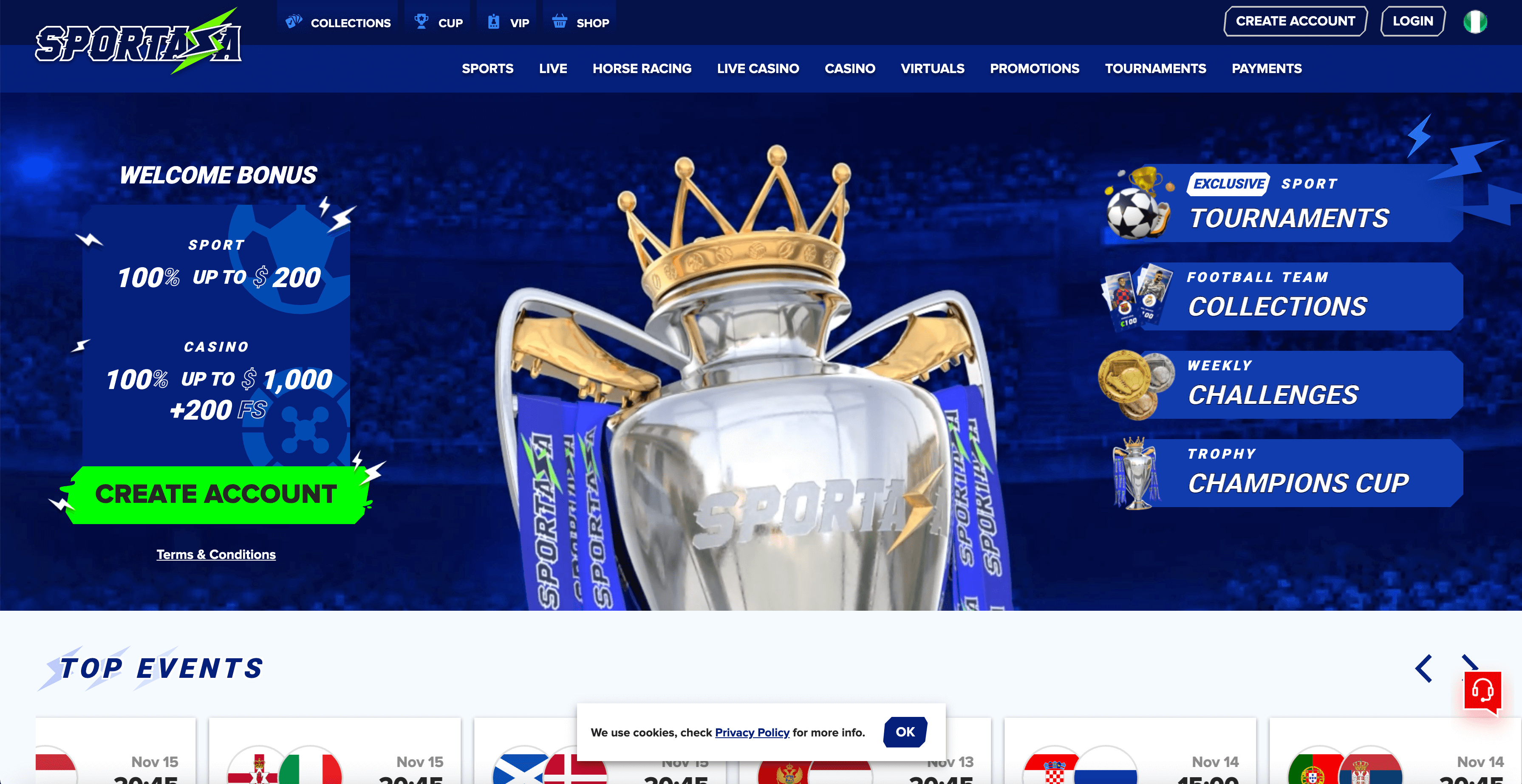 sportaza nigeria homepage