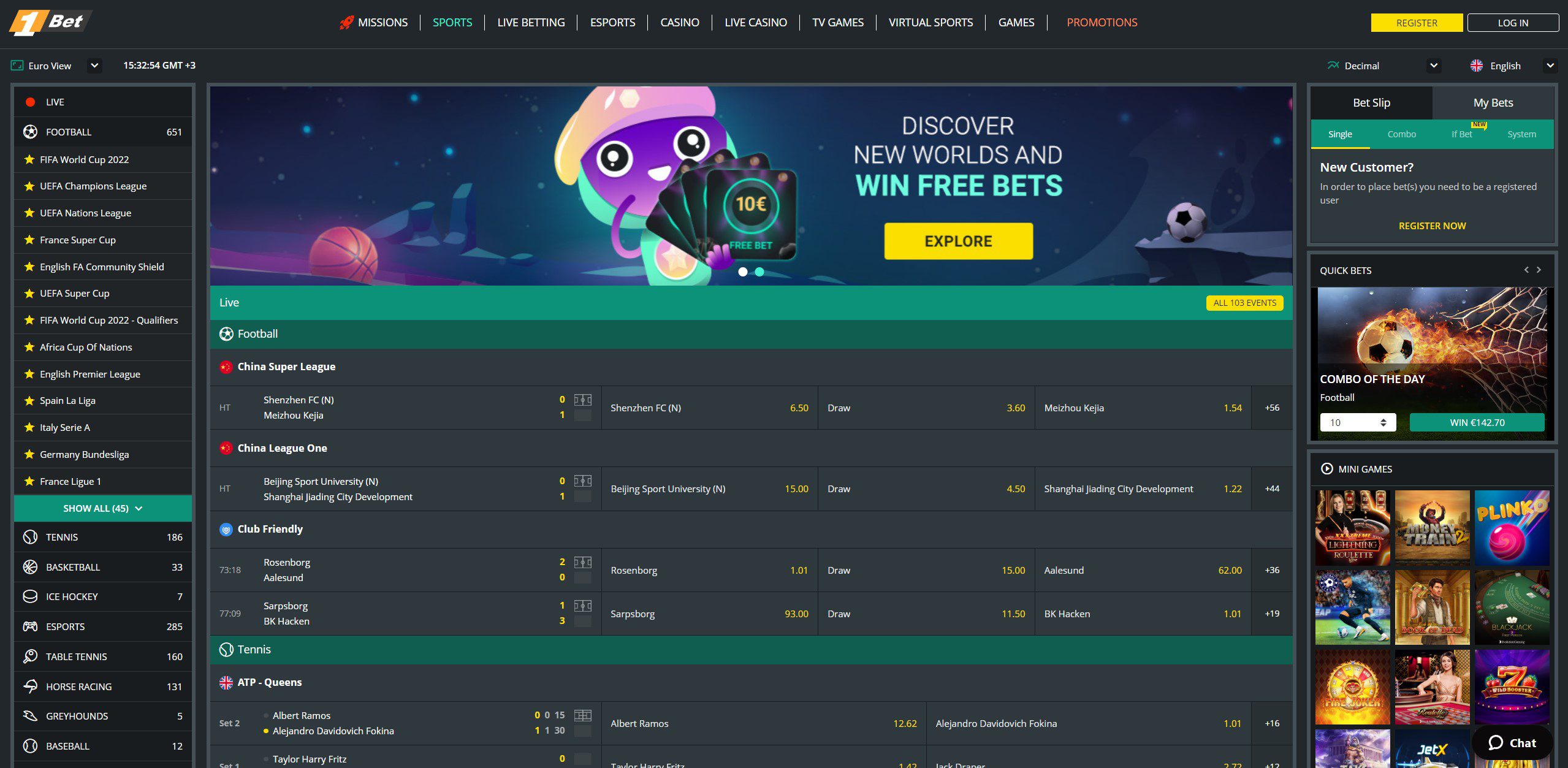 1Bet-homepage