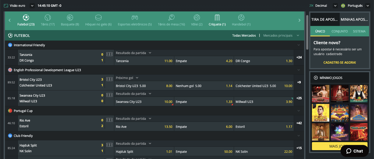 Apostas ao vivo no 1Bet