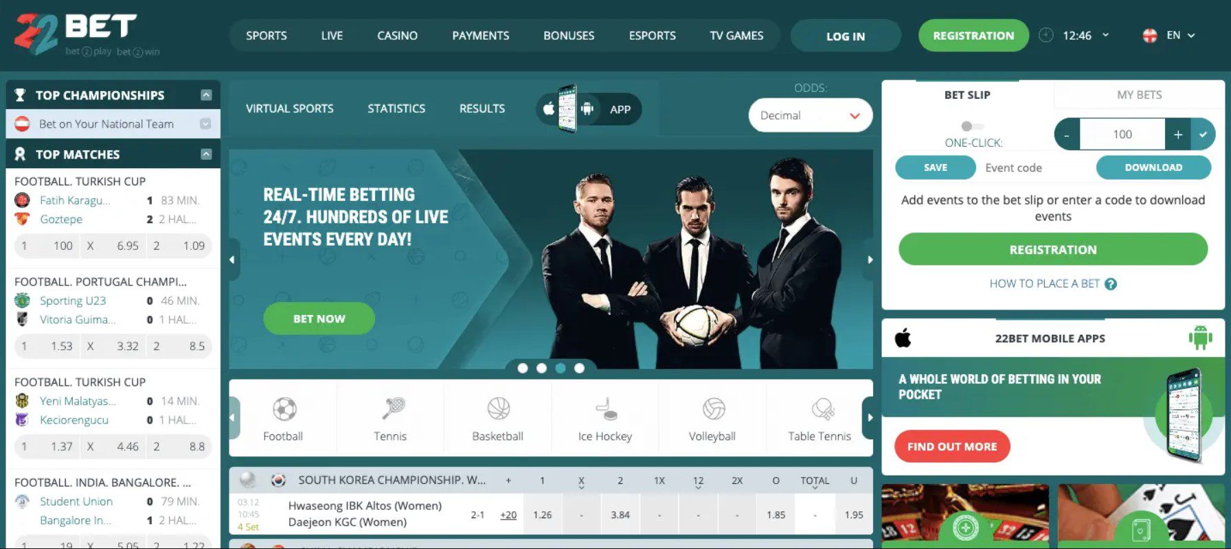 22bet-casino-homepage