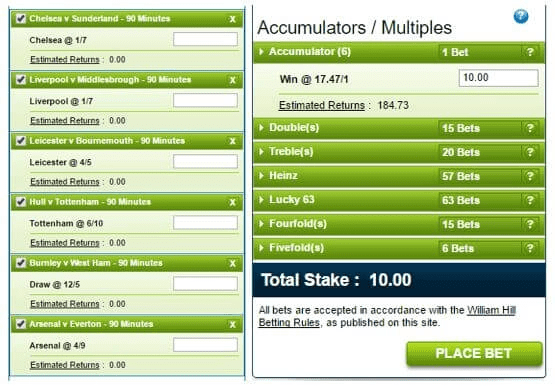 several types of acca bets