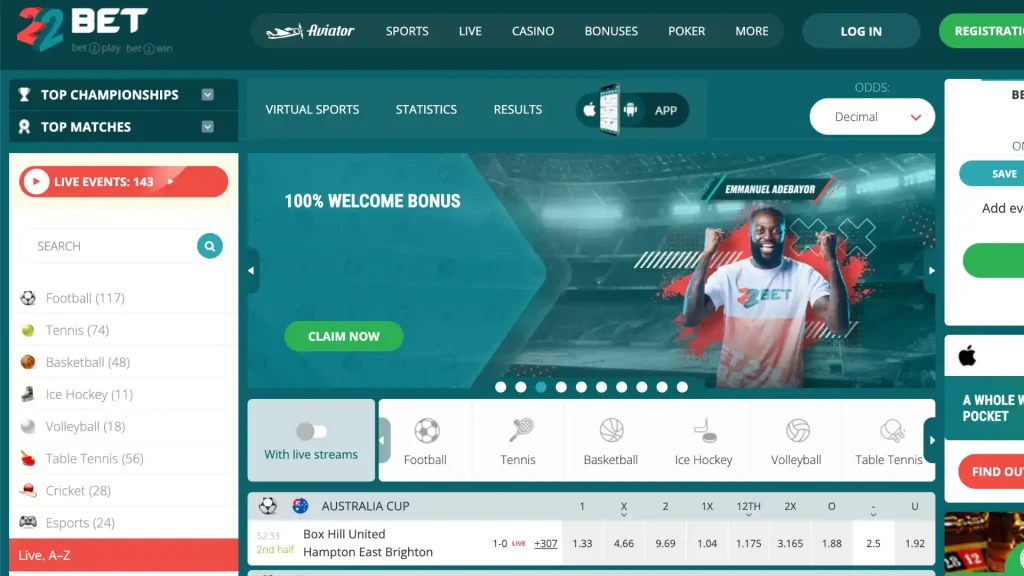 22Bet Nigeria 2 22Bet Homepage